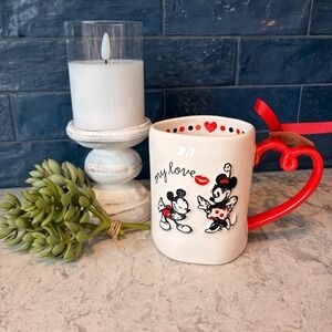 Rae Dunn Disney MY LOVE Mickey Minnie Mug NWT